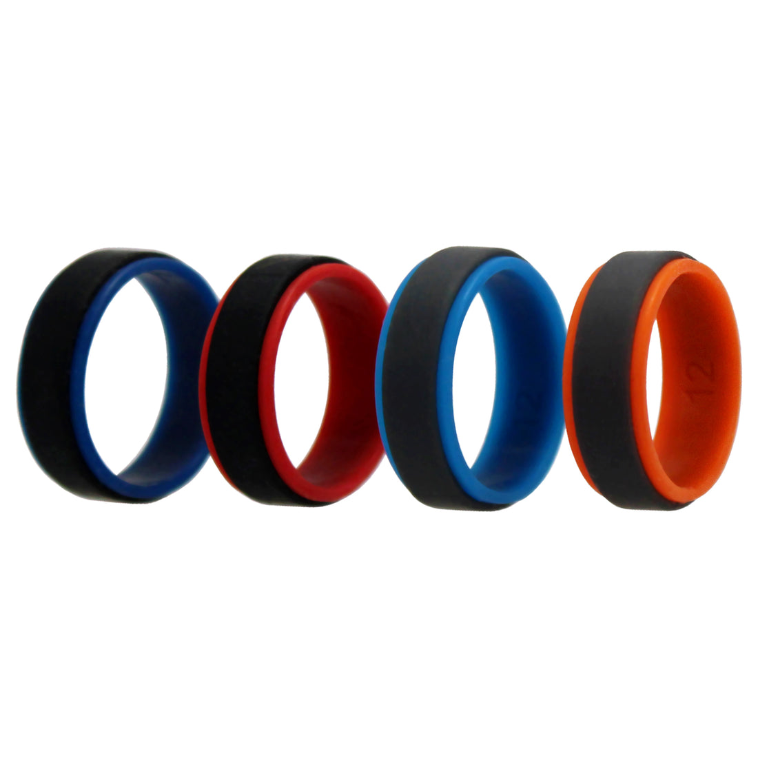 ROQ Silicone Wedding 2Layer Step Ring Set - Grey Black