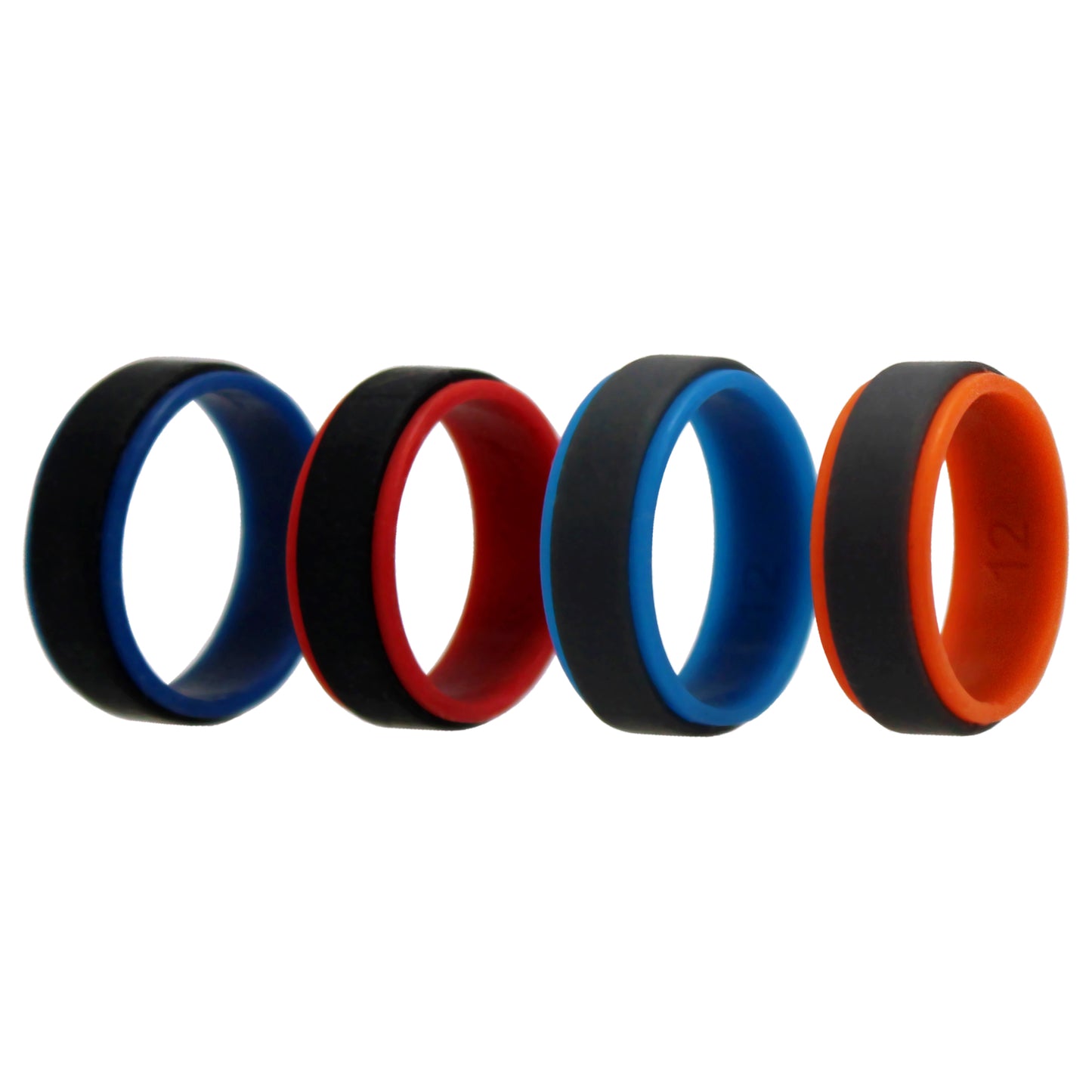 ROQ Silicone Wedding 2Layer Step Ring Set - Grey Black