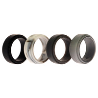 ROQ Silicone Wedding Step Ring Set - Marble