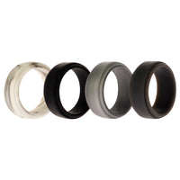 ROQ Silicone Wedding Step Ring Set - Marble