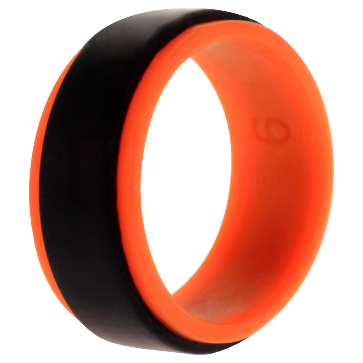 ROQ Silicone Wedding Step Ring - Orange-Black