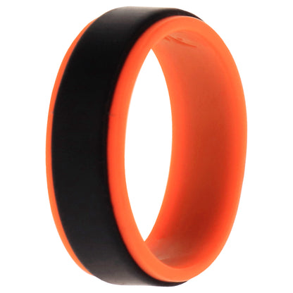 ROQ Silicone Wedding Step Ring - Orange-Black
