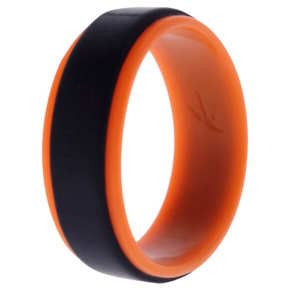 ROQ Silicone Wedding Step Ring - Orange-Black
