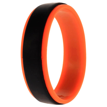 ROQ Silicone Wedding Step Ring - Orange-Black