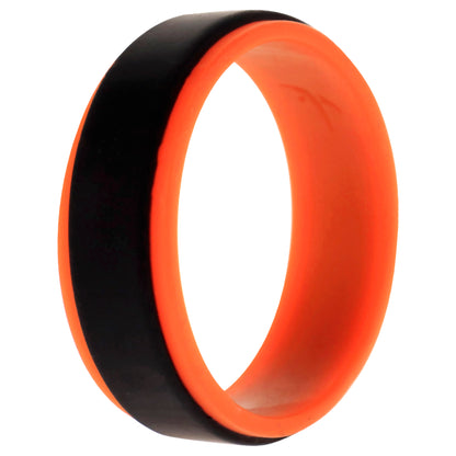 ROQ Silicone Wedding Step Ring - Orange-Black
