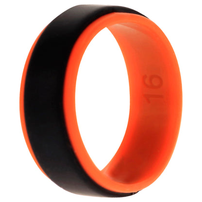 ROQ Silicone Wedding Step Ring - Orange-Black