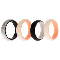 ROQ Silicone Wedding 2Layer Ring Set - Rose-Marble