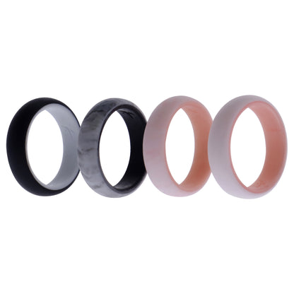 ROQ Silicone Wedding 2Layer Ring Set - Rose-Marble