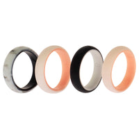 ROQ Silicone Wedding 2Layer Ring Set - Rose-Marble