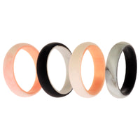ROQ Silicone Wedding 2Layer Ring Set - Rose-Marble