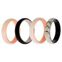 ROQ Silicone Wedding 2Layer Ring Set - Rose-Marble