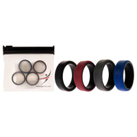 ROQ Silicone Wedding 2Layer Beveled 8mm Ring Set - Bordeaux