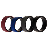 ROQ Silicone Wedding 2Layer Beveled 8mm Ring Set - Bordeaux