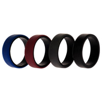 ROQ Silicone Wedding 2Layer Beveled 8mm Ring Set - Bordeaux