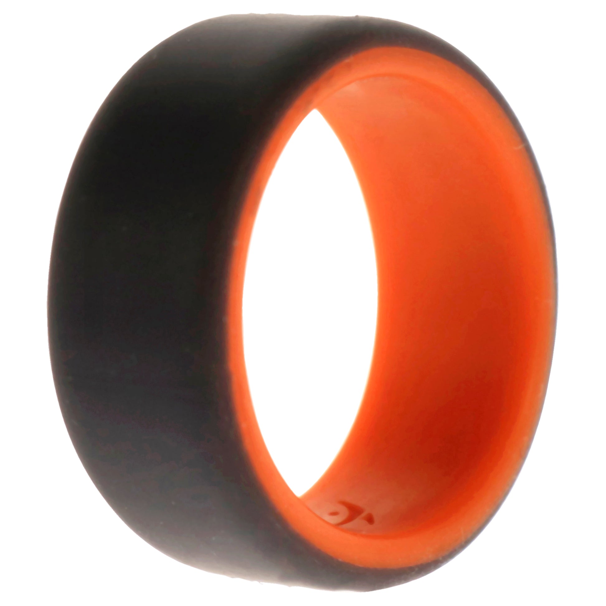 ROQ Silicone Wedding 2Layer Beveled 8mm Ring - Orange-Grey