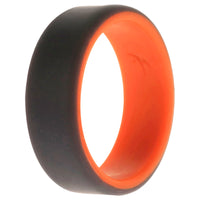 ROQ Silicone Wedding 2Layer Beveled 8mm Ring - Orange-Grey