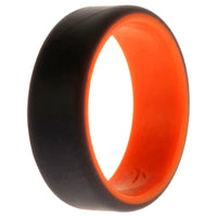 ROQ Silicone Wedding 2Layer Beveled 8mm Ring - Orange-Grey