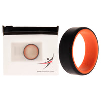ROQ Silicone Wedding 2Layer Beveled 8mm Ring - Orange-Black