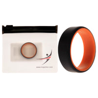 ROQ Silicone Wedding 2Layer Beveled 8mm Ring - Orange-Black