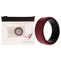 ROQ Silicone Wedding 2Layer Beveled 8mm Ring - Bordeaux