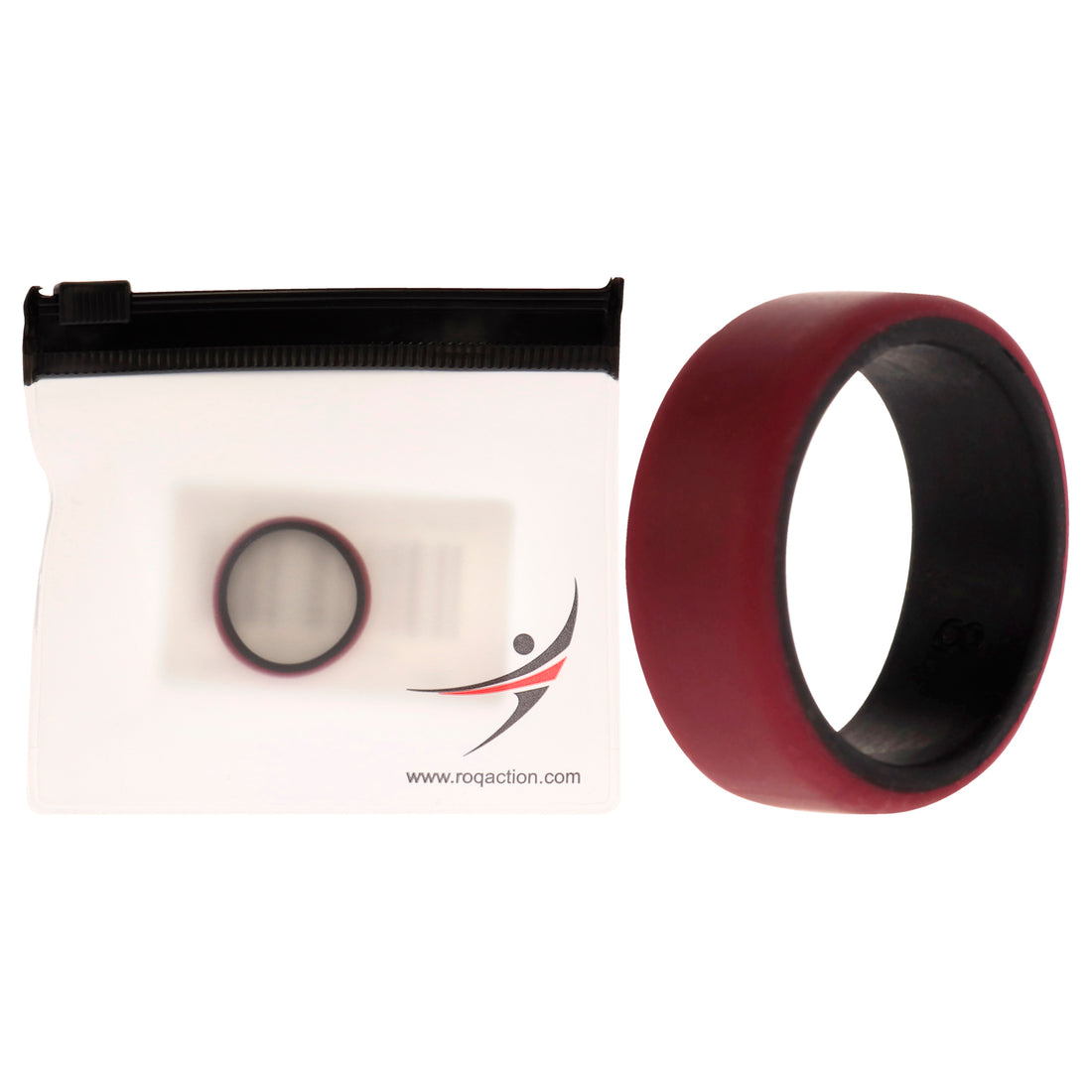 ROQ Silicone Wedding 2Layer Beveled 8mm Ring - Bordeaux
