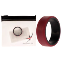 ROQ Silicone Wedding 2Layer Beveled 8mm Ring - Bordeaux