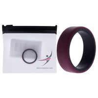 ROQ Silicone Wedding 2Layer Beveled 8mm Ring - Bordeaux