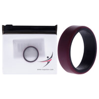 ROQ Silicone Wedding 2Layer Beveled 8mm Ring - Bordeaux