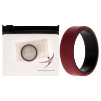 ROQ Silicone Wedding 2Layer Beveled 8mm Ring - Bordeaux