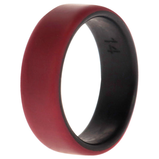 Silicone Wedding 2Layer Beveled 8mm Ring - Bordeaux by ROQ for Men - 14 mm Ring