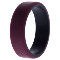 ROQ Silicone Wedding 2Layer Beveled 8mm Ring - Bordeaux