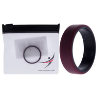 ROQ Silicone Wedding 2Layer Beveled 8mm Ring - Bordeaux
