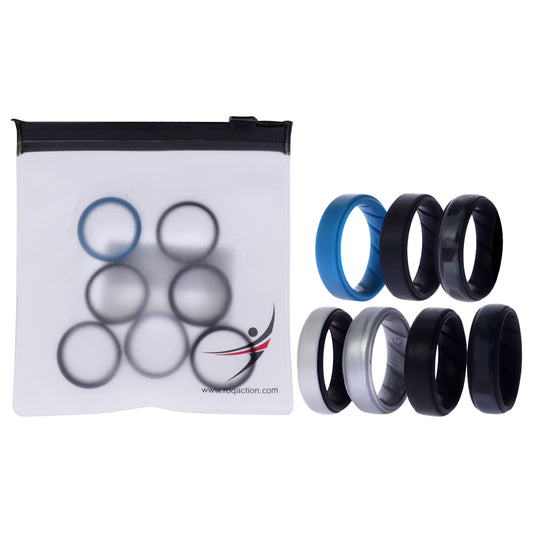 ROQ Silicone Wedding BR Step Ring Set - Metal