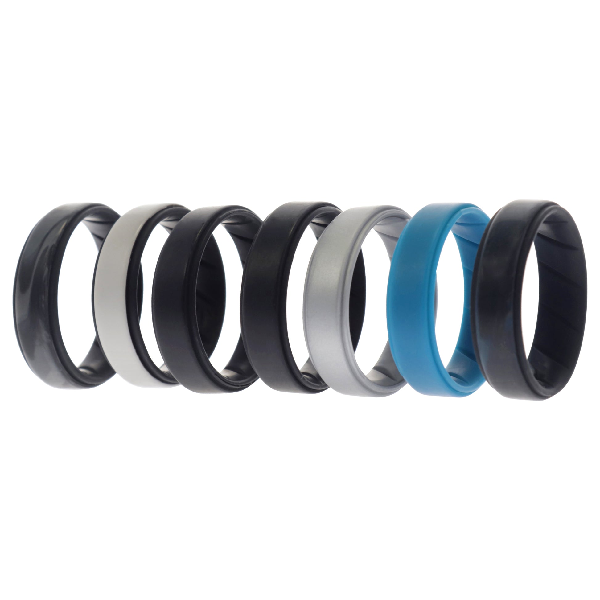 ROQ Silicone Wedding BR Step Ring Set - Metal