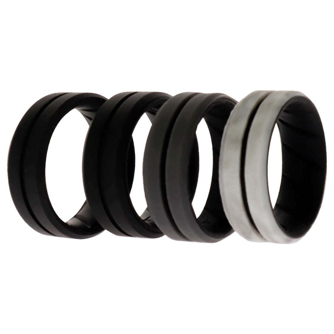 ROQ Silicone Wedding BR Middle Line Ring Set - Marble