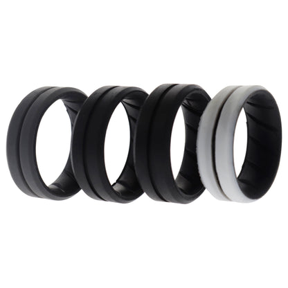 ROQ Silicone Wedding BR Middle Line Ring Set - Marble