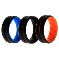 ROQ Silicone Wedding BR Middle Line Ring Set - MultiColor