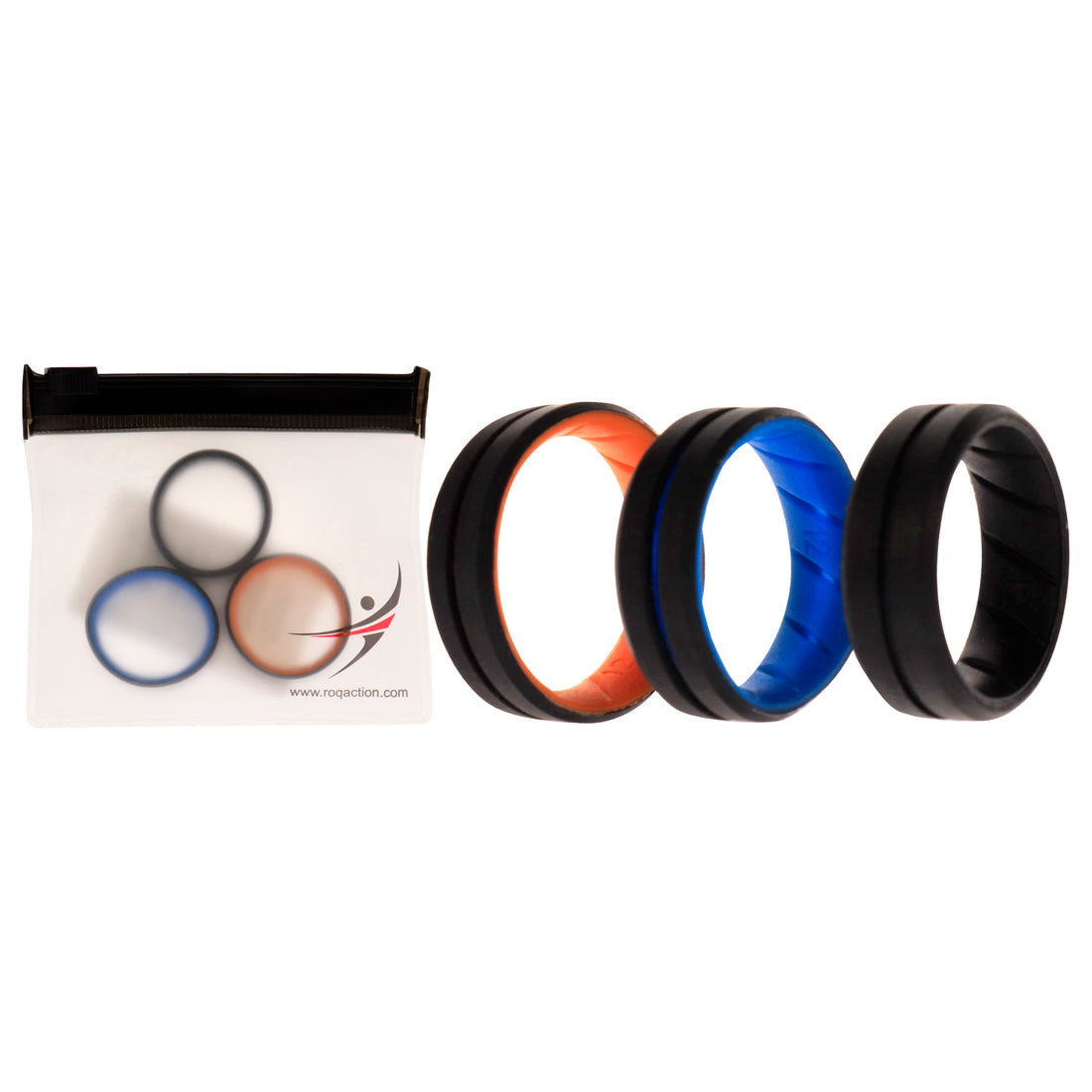ROQ Silicone Wedding BR Middle Line Ring Set - MultiColor