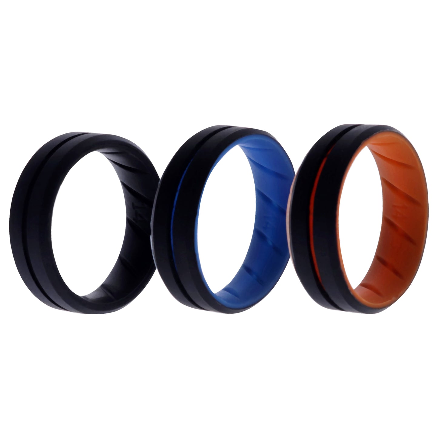 ROQ Silicone Wedding BR Middle Line Ring Set - MultiColor