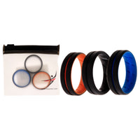 ROQ Silicone Wedding BR Middle Line Ring Set - MultiColor