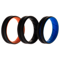 ROQ Silicone Wedding BR Middle Line Ring Set - MultiColor