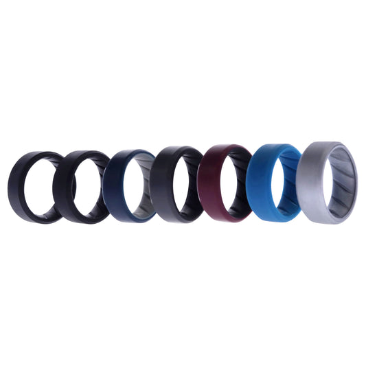 ROQ Silicone Wedding BR 8mm Edge Ring Set - Black