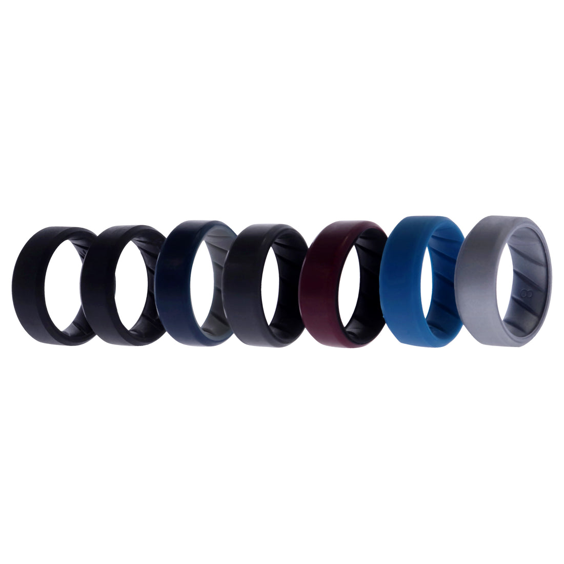 ROQ Silicone Wedding BR 8mm Edge Ring Set - Black