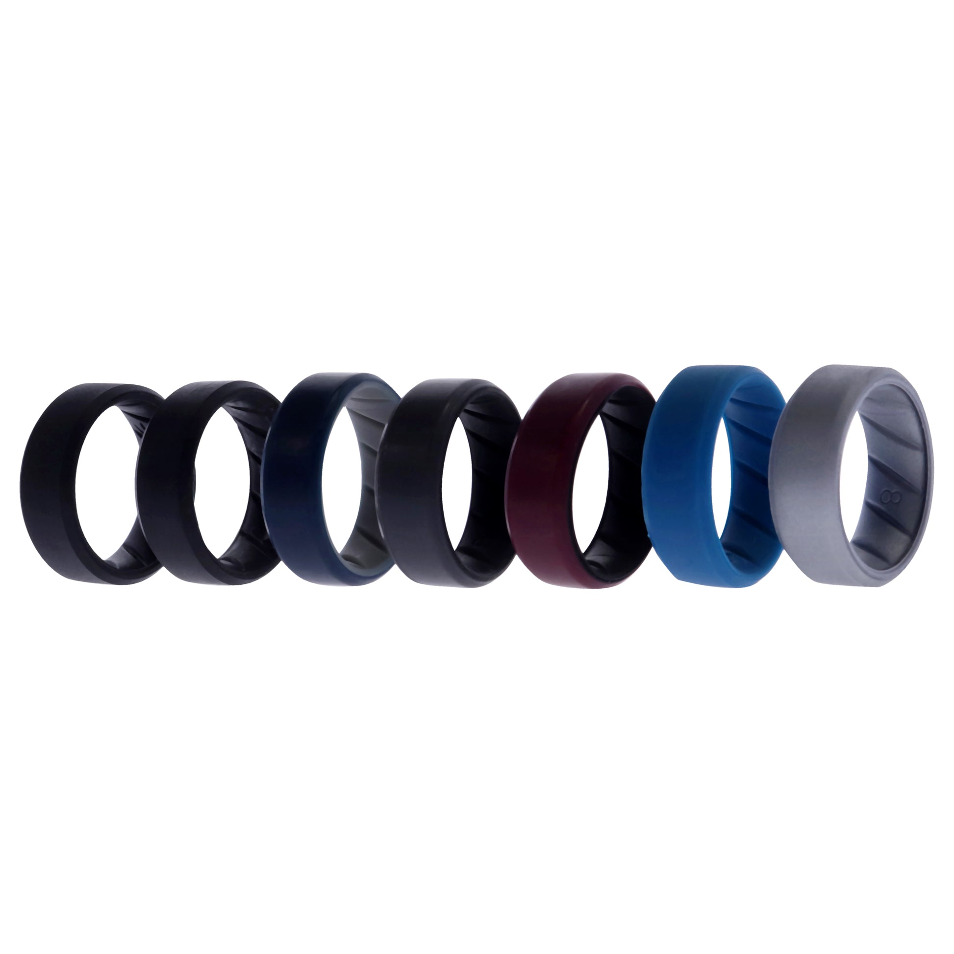 ROQ Silicone Wedding BR 8mm Edge Ring Set - Black