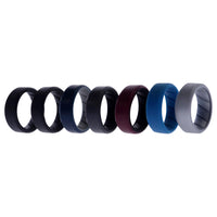 ROQ Silicone Wedding BR 8mm Edge Ring Set - Black