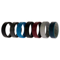 ROQ Silicone Wedding BR 8mm Edge Ring Set - Black