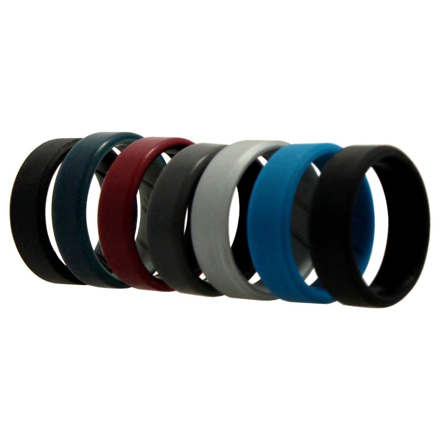 ROQ Silicone Wedding BR 8mm Edge Ring Set - Black