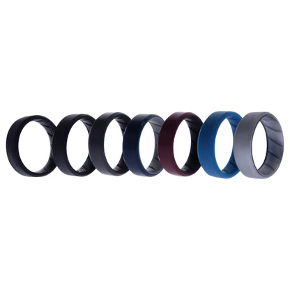 ROQ Silicone Wedding BR 8mm Edge Ring Set - Black