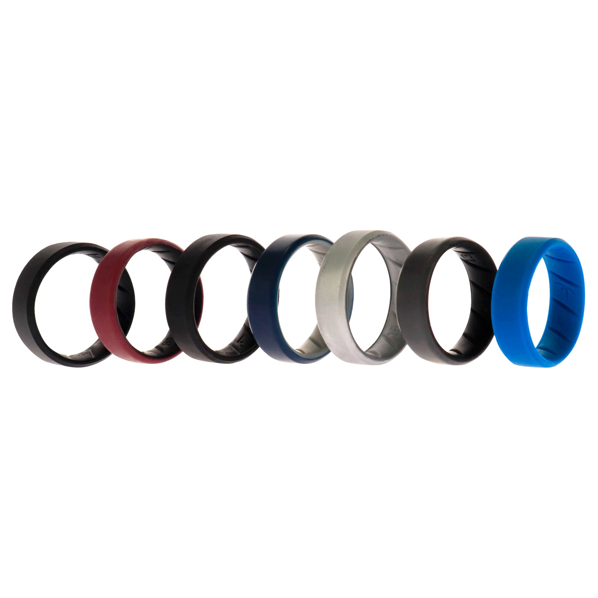 ROQ Silicone Wedding BR 8mm Edge Ring Set - Black