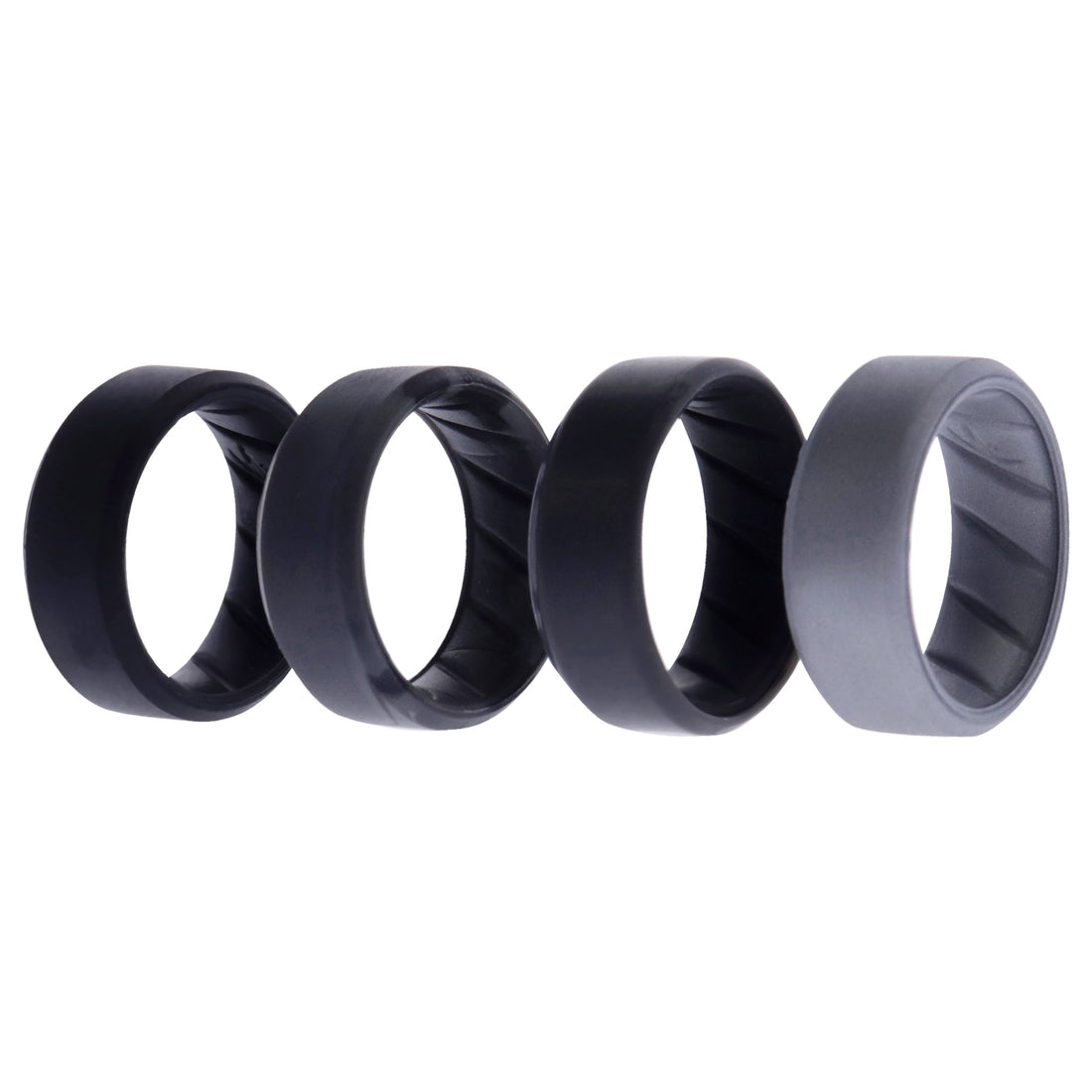 ROQ Silicone Wedding BR 8mm Edge Ring Set - Black-Camo